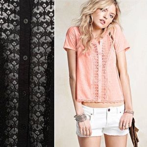 EUC Victorias Secret Boxy Lace Detail Flyaway Tee
